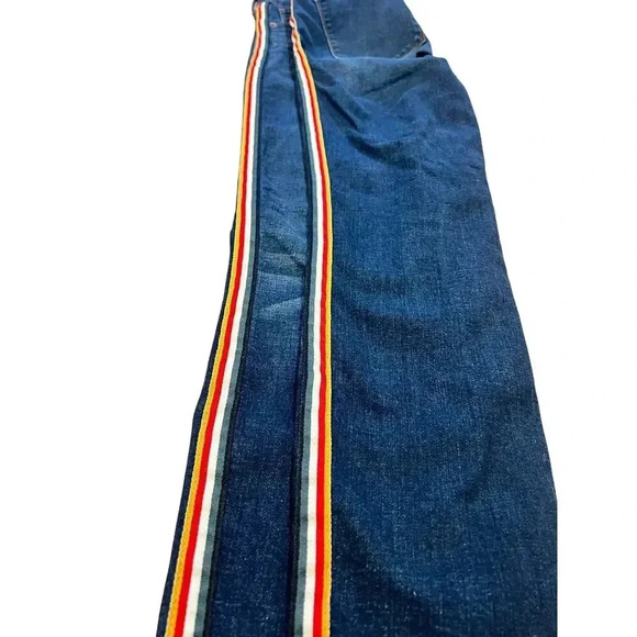 Abercrombie & Fitch Simone High Rise Ankle Jeans Women’s Size 31/12 Side Stripes - Picture 5 of 11
